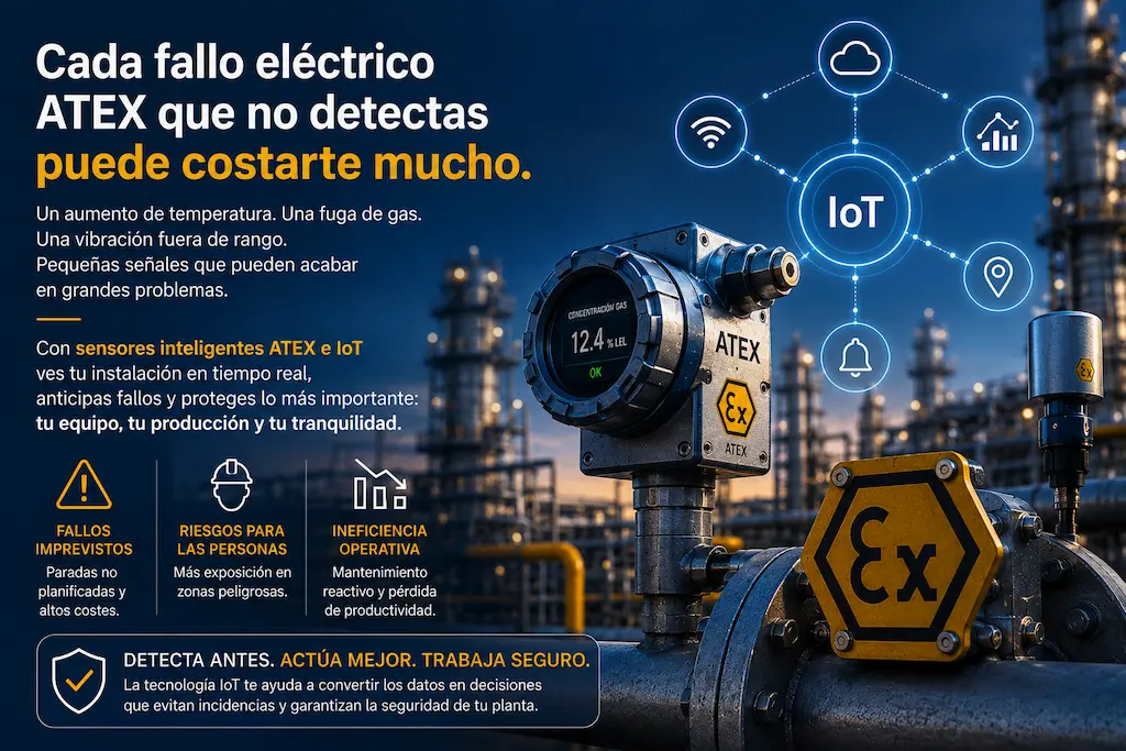 sensores inteligentes ATEX monitorizando riesgos industriales en tiempo real