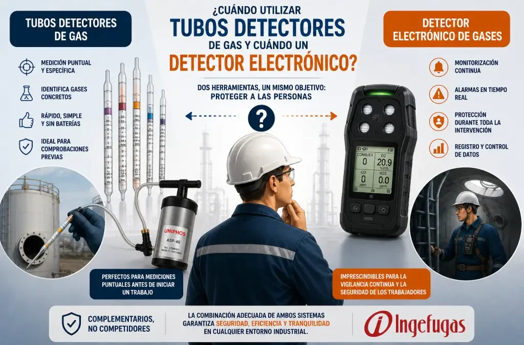 ¿Cuándo utilizar tubos detectores de gas y cuándo un detector electrónico?