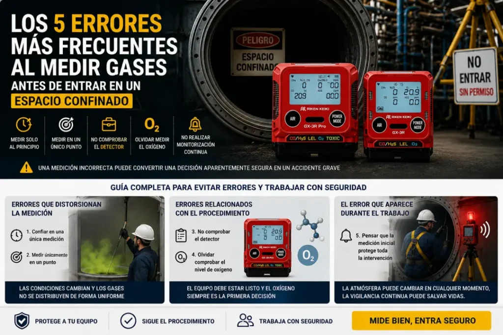 errores al medir gases en un espacio confinado