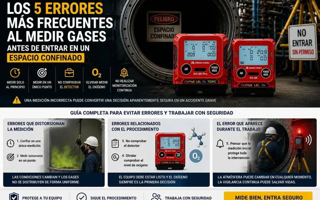 Los 5 errores más frecuentes al medir gases antes de entrar en un espacio confinado